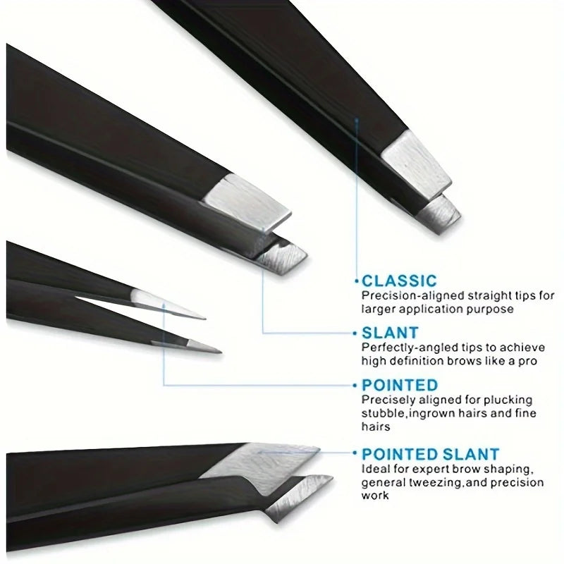 4 Stück Gesichts-Haarentfernungs-Werkzeuge. Pinzetten Clips aus Edelstahl